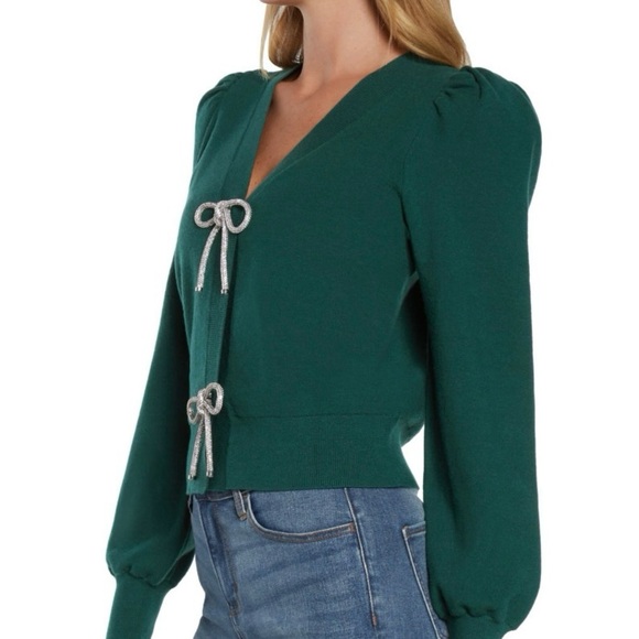 New Green bow cardigan - Picture 3 of 5